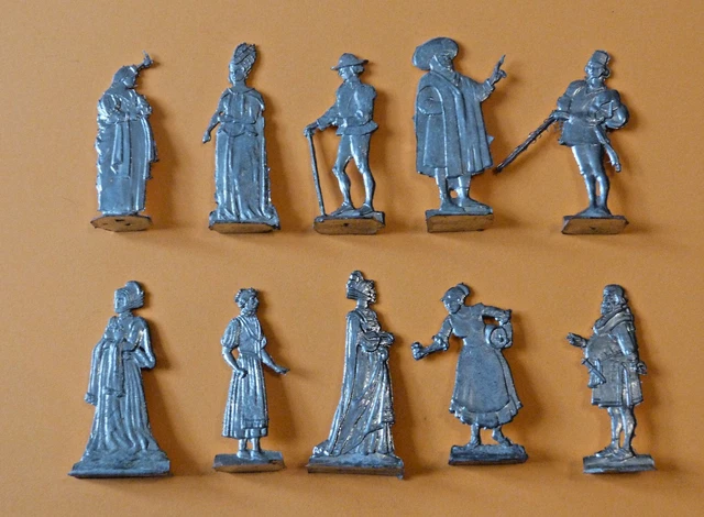 Plats d'étain - Zinnfiguren - Flat Tin : 5 figurines civiles