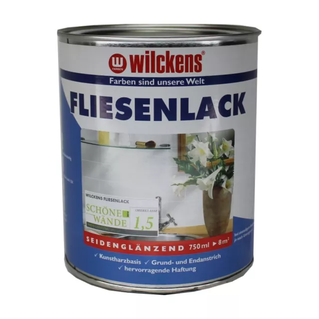 (13,27€/L) Wilckens Fliesenlack 750ml seidenglänzend weiß deckend geruchsarm