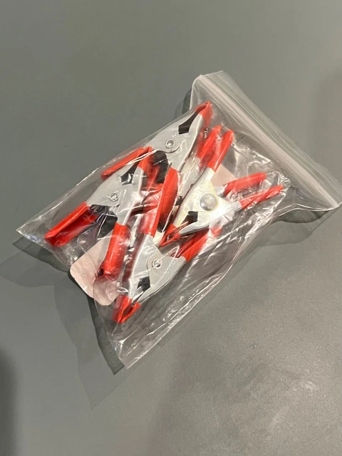 Wideskall 2" inch Mini Metal Spring Clamps w/Red Rubber Tips Clips (Pack of 6)