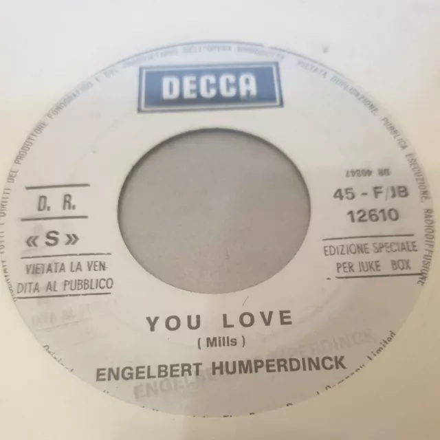 You Love Engelbert Humperdinck There Goes My Everything 45 Jukebox Promo Rare 67 2