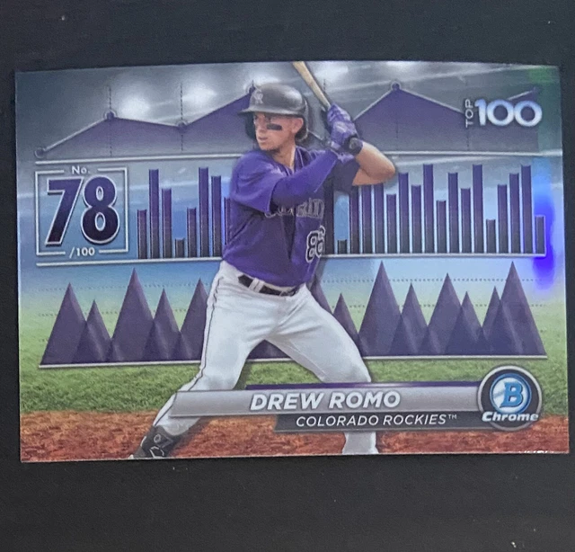 2024 BOWMAN CHROME Scouts Top 100 Drew Romo Colorado Rockies BTP78 1