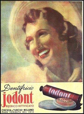 PUBBLICITA' 1945 DENTIFRICIO DENTARIUM  FONTANELLA MILANO DENTISTA ZANNA AVORIO 