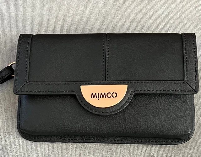 Mimco Black Rose Gold Gala Vegan Phone Pouch Wallet Card Holder Rrp149 Brand New