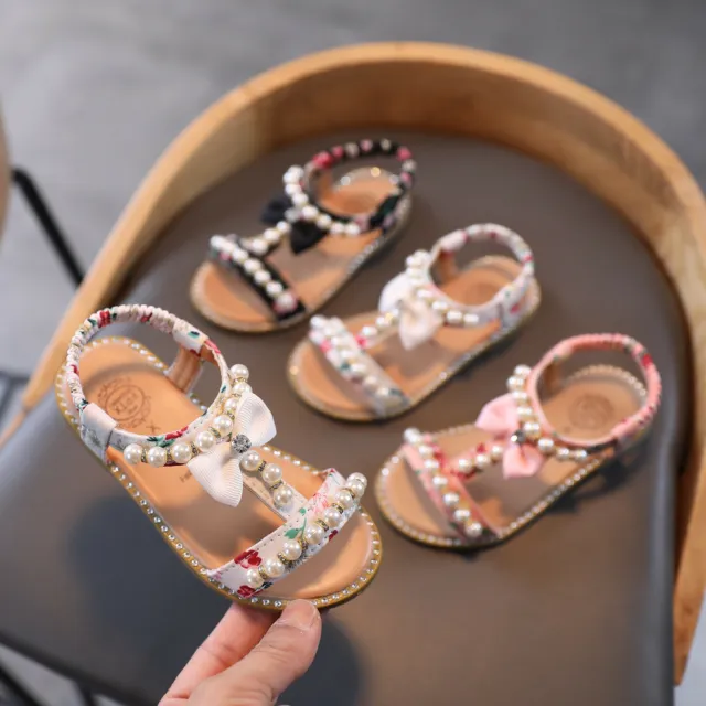 Sandali per bambina neonato bambini bambino estate boeknot cristallo perla scarpe principessa