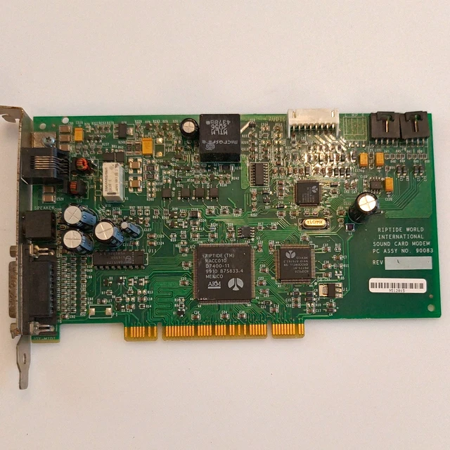 Retro Computer Clicker RIPTIDE PCI SOUND Card 56K Modem Combo Audio Tested Working Vintage PC ...