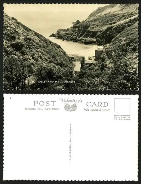 Guernsey Old RP Postcard Petit Bot Valley, Bay & Beach