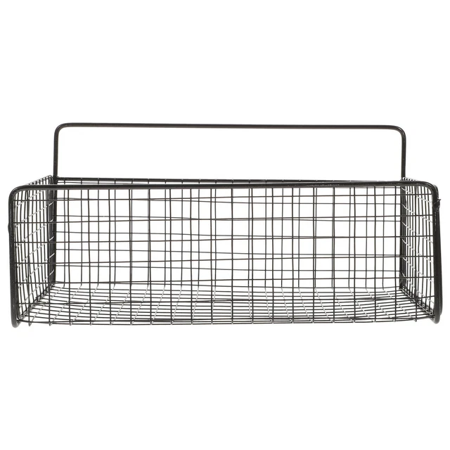 Cesti Sospesi In Metallo WPKD BLUEIY | Portaoggetti Autoadesivo | Per Cucina, Bagno O Camera | Bianco 15x15.5x36 Cm