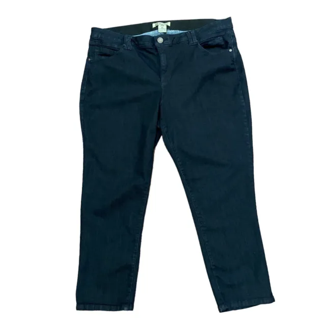 Democracy Jeans AB Solution Denim Stretch Dark Wash Blue Cropped Plus Size 20W