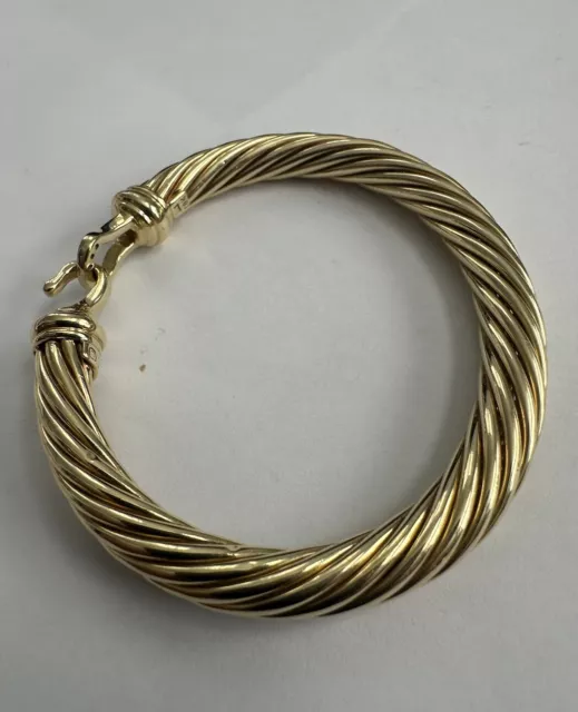 David Yurman  18k Gold Cable Buckle Bangle  Bracelet