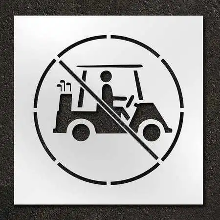 RAE STL-116-75602 Golf Course Stencil,No Carts Logo,24 in