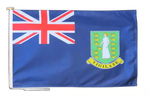 British Virgin Islands Flag 3'x2' (90cm x 60cm) With Rope and Toggle