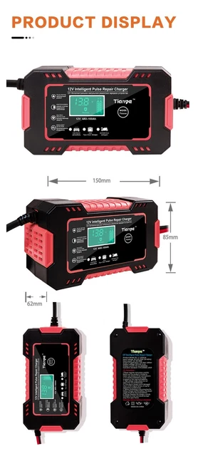 CHARGEUR DE BATTERIE DE VOITURE 12V 6A Auto Moto LCD Numérique Intelligent 2
