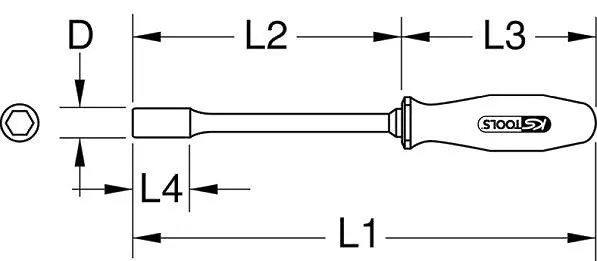 KS TOOLS Stecknuss-Schraubendreher mit Schutzisolierung, 9mm 2