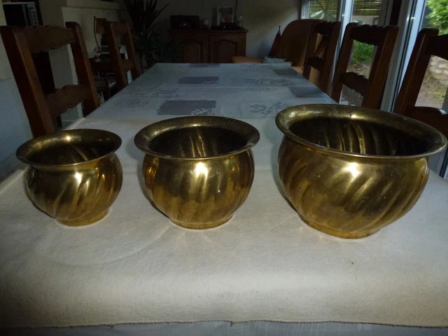 Lot De Caches-pots En Laiton - Déco Intérieur Vintage - Occasion