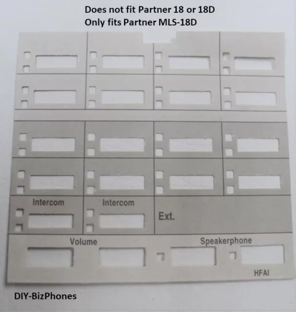 Lot of 5 Paper Desi Label Strip Avaya Partner Phone MLS 18D AT&T Lucent