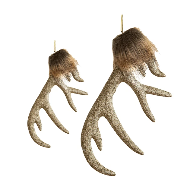 Deer Antler Ornament Faux Reindeer Antler Christmas Tree Hanging Decoration