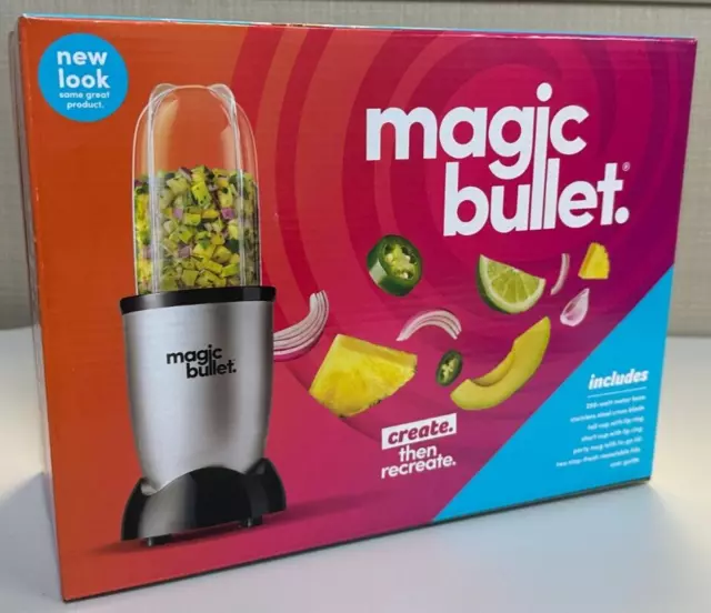 Magic Bullet Blender, Small, Silver, 11 Piece Set 