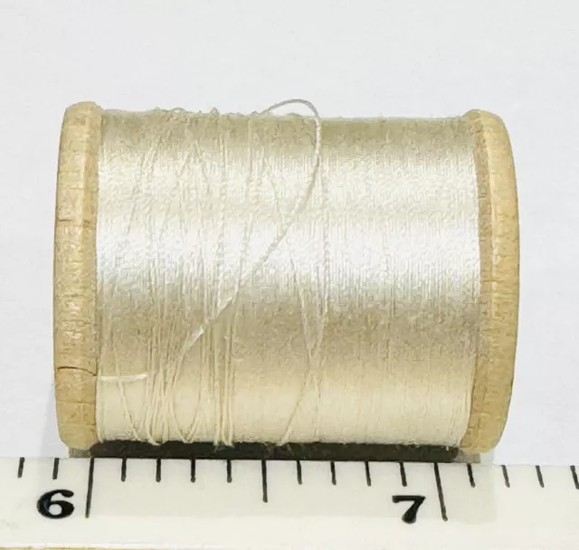 VTG Silk Thread PARAGON Ivory Ecru Off White Fly Fishing Tying Sewing 581 3