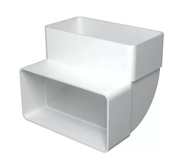 Rectangulaire Canal Vertical Coude 60mm x 204mm/90 Degrés Tuyau Tube Connecteur