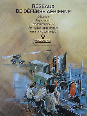 4/1987 PUB THOMSON CSF ELECTRONIQUE DEFENSE AERIENNE MISSILE SHAHINE FRENCH AD 
