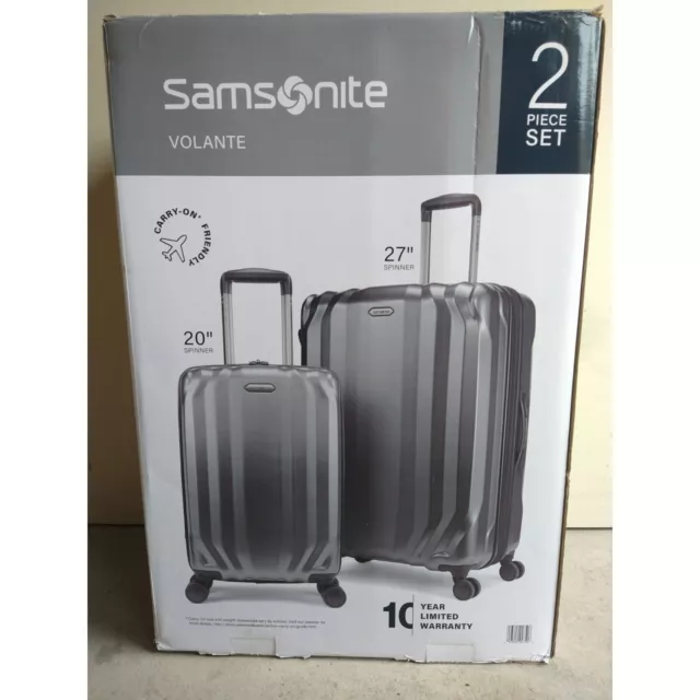 Samsonite Volante Hardside Spinner Luggage 2 Piece Set Dark Grey