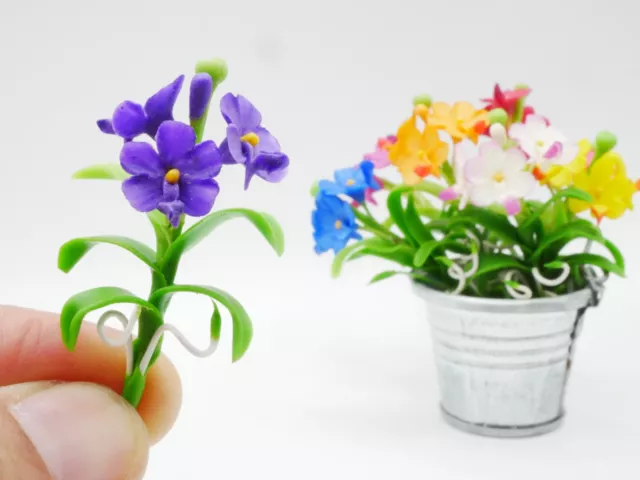 1 pc Miniature Vanda Orchid Flower Clay Dollhouse Handmade 1/12