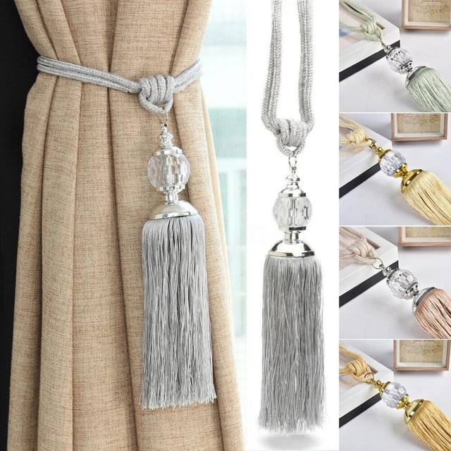 Bedroom Luxury Ball Backs Tassel Tiebacks Beaded Curtain Holdbacks Rope Tie