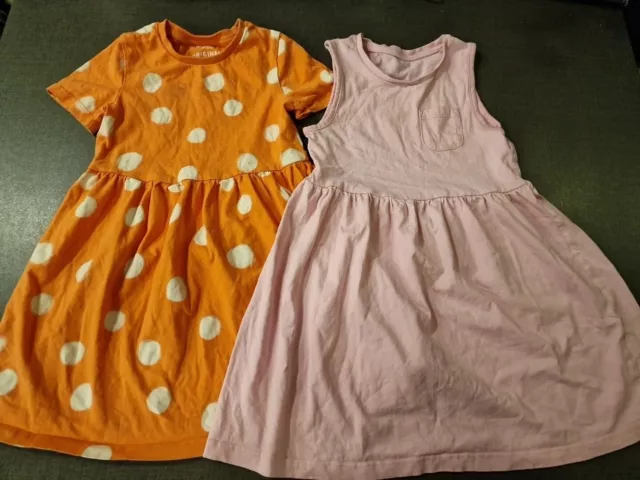 Girls 4-5 years M&S Plain Dots tunic dress Bundle Nursery beach clothes next Day