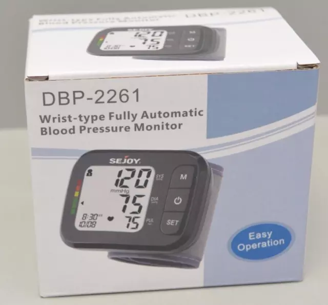 SEJOY Handgelenk Vollautomatische Blutdruckmessgerät LCD Pulsmessung Arrhythmie