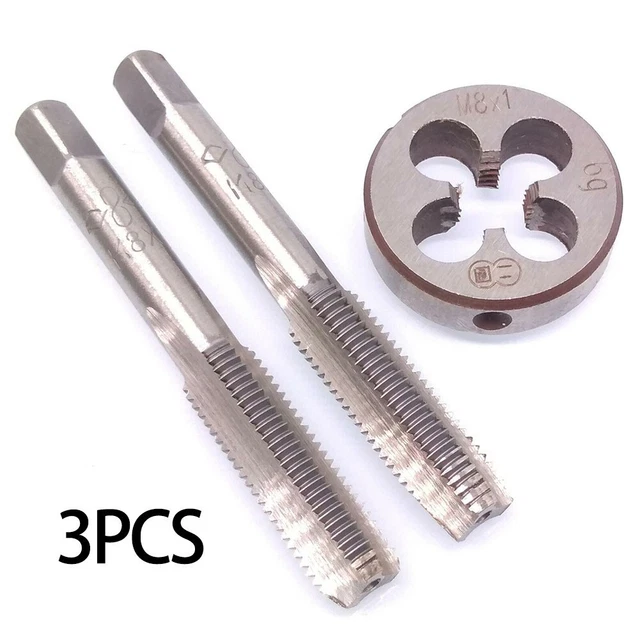 HSS M8x1mm Taper & Plug Tap & M8x1mm Die Metric Thread Right Hand Durable Part