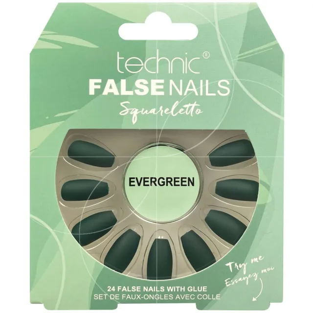 technic - Faux ongles Squareletto Evergreen