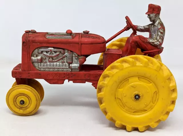 HTF VTG MCM 1950s Auburn Rubber Allis Chalmers #572 Farm Tractor Toy DH22