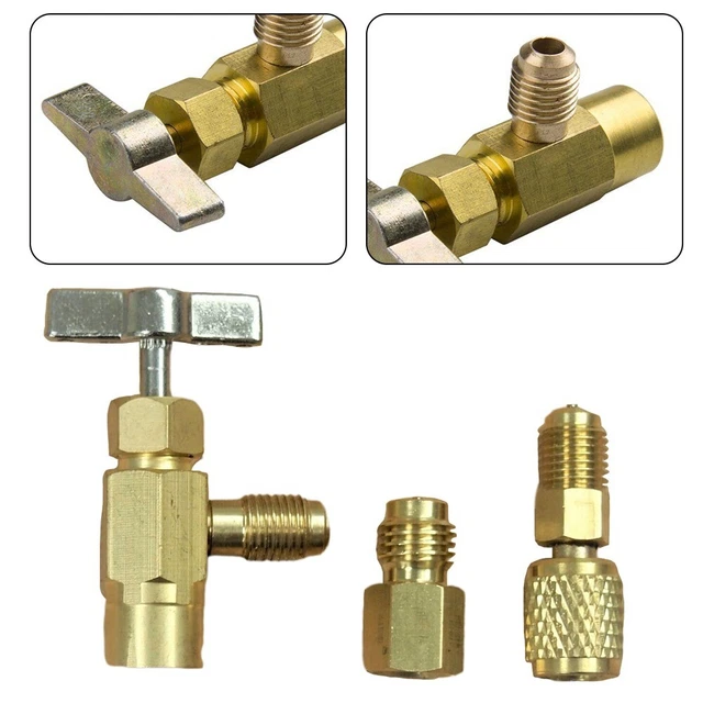 2X ADAPTER 1X Selbstdichtender R1234yf CAN T-Griff Passend Für R12-Schlauch