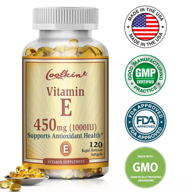 Vitamin E 1000 Iu 450mg Capsules - Anti-aging, Antioxidant, Immune Support