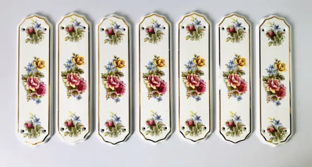 7 placas de empuje para dedos florales de porcelana BLD recuperadas