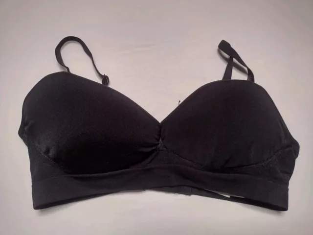 Gilligan O'Malley Seamless Bralette Bra Medium Black Wireless Wirefree Pad A10