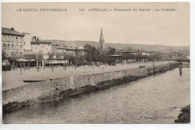AURILLAC - Cantal - CPA 15 - Promenade du Gravier et la Jordanne -