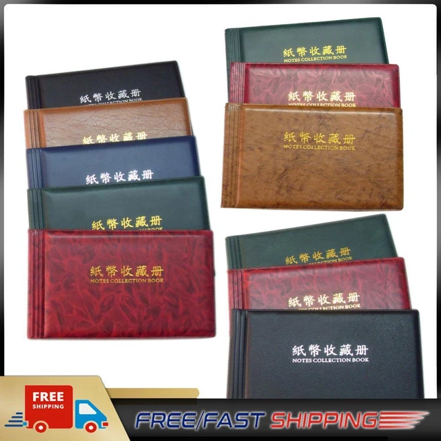 20 Pages Paper Money Currency Banknote Collection Book Storage Album