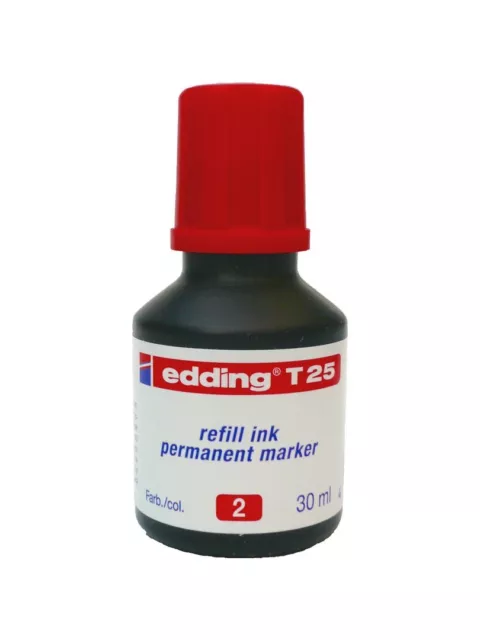 Edding T25 ROT 30ml Nachfüll-Tusche refill ink. Tinte für Permanent marker NEU!