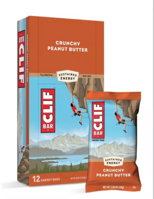 12x CLIF Bar Crunchy Peanut Butter.Energieriegel mit Hafer & Erdnussbutter a68g