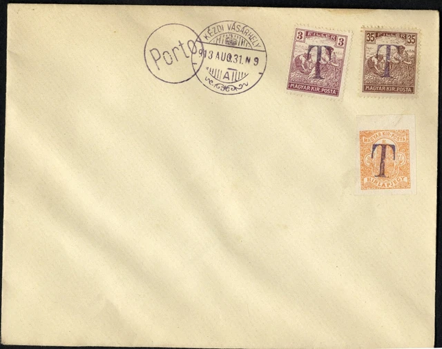 Romania Hungary 1918  philatelic cover PORTO-DUE PROVISORAL  @ KÉZDIVÁSÁRHELY 4