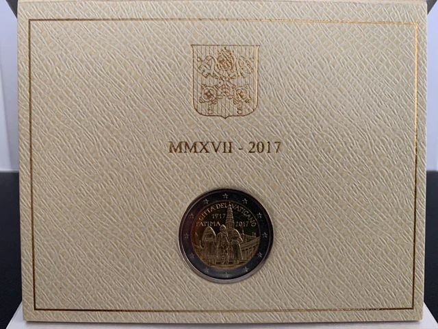 2 Euro Gedenkmünze Vatikan 2017 im Folder - 100 Jahre Marienerscheinung v Fatima