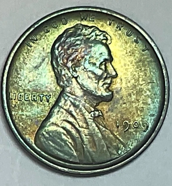 1909 VDB Lincoln Wheat Penny Cent - BU TONED Beautiful Coin - No Reserve