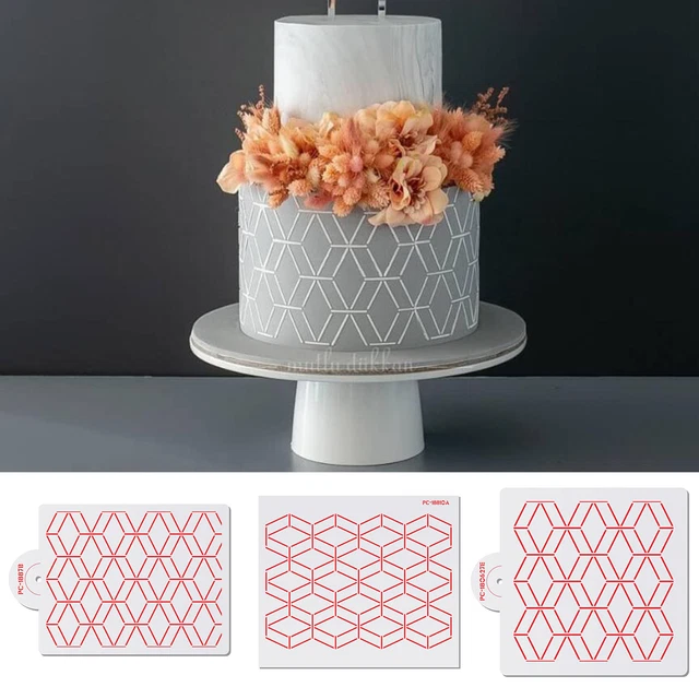 Plantilla duradera conveniente para boda cumpleaños estampado pastel plantilla delicada