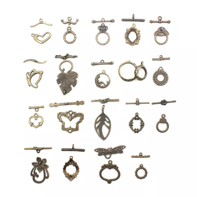 19pcs Pendentif Fermoirs Toggle Connecteurs Petit À Bascule Fermoirs