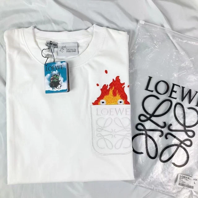 Loewe Studio Ghibli Howl's Moving Castle Calcifer T-shirt L Size White bran New