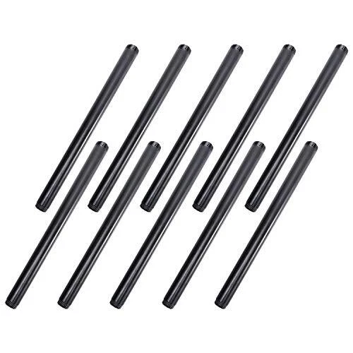 1/2" x12" Black Painted Iron Pipe, 10 Pack Threaded Black Paint Finish Metal ...