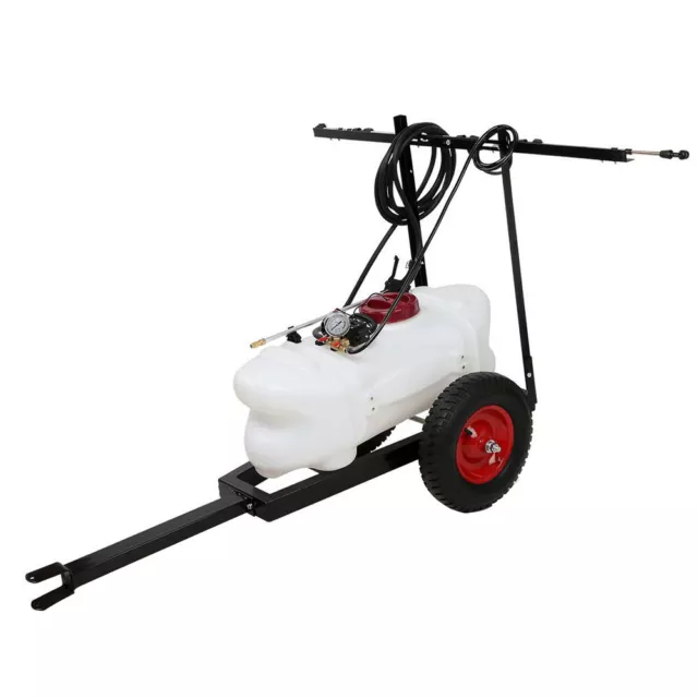 60L 12V ATV Garden Weed Sprayer Pump Tank Spray Boom Trailer Spot Wand