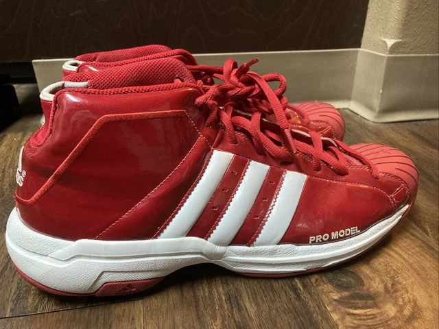 2004 VTG ADIDAS Pro Model Scarlet Red Basketball Shoes Mens Us 16 600001  Patent $9.99 - PicClick