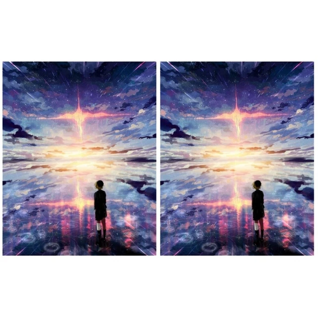2pcs 5D DIY Unframed Diamond Embroidery Painting of Scenery Handmade